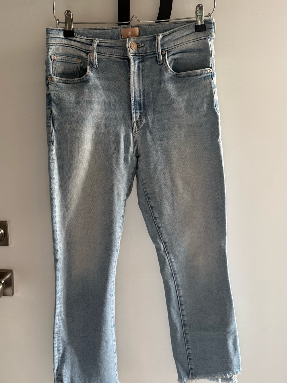 MOTHER Slim Straight Light Wash Jeans - Pale Blue